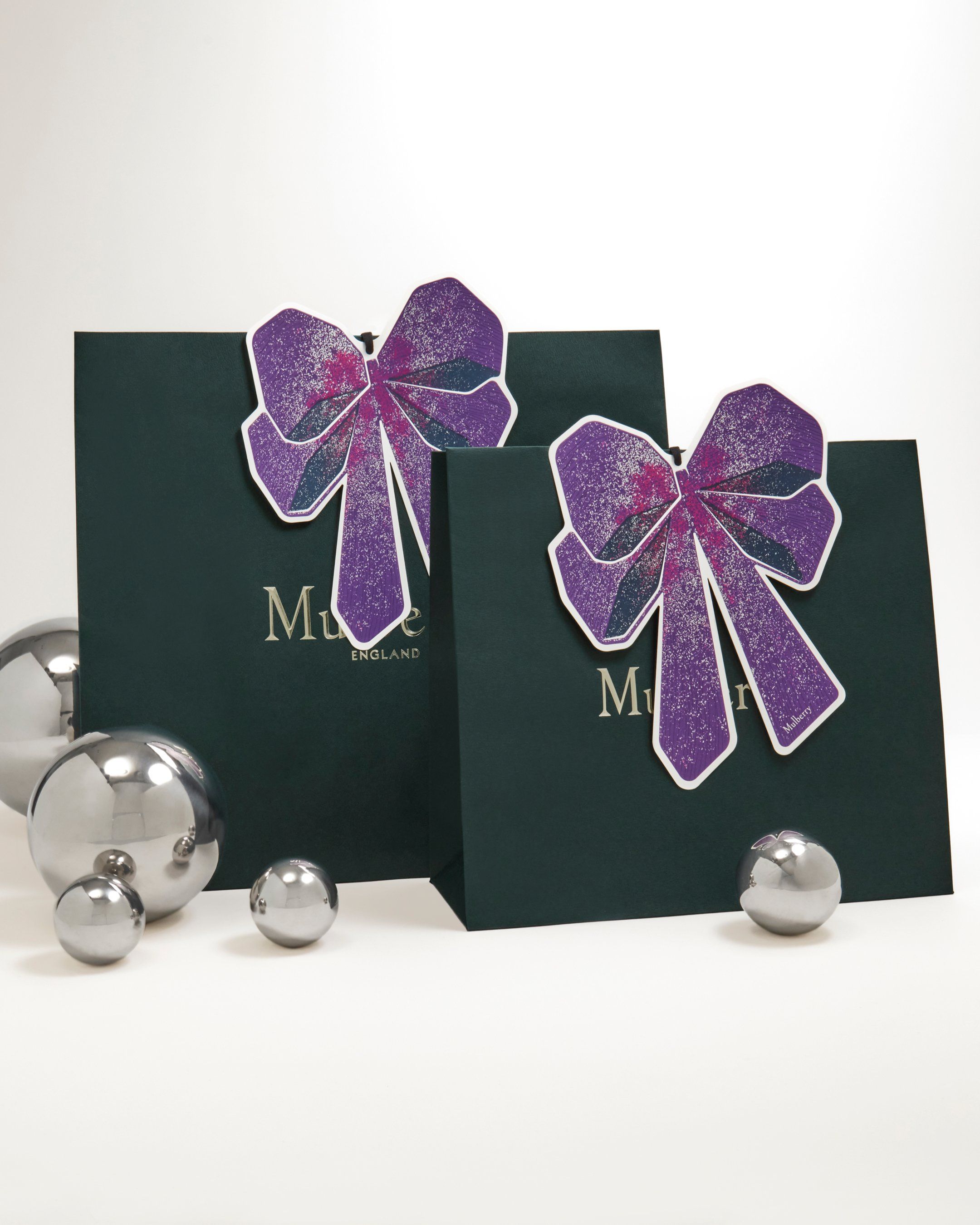 Mulberry packaging with purple bow